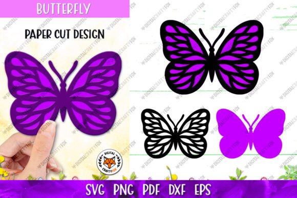 3D SVG Butterfly Shapes for Branding