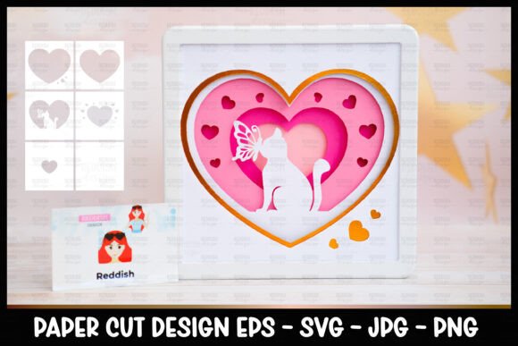 Cat Shadow Box 3D SVG for Shadow Boxes