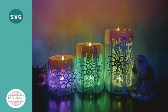 Christmas Candle Paper Lanterns SVG: 3D Shapes Review