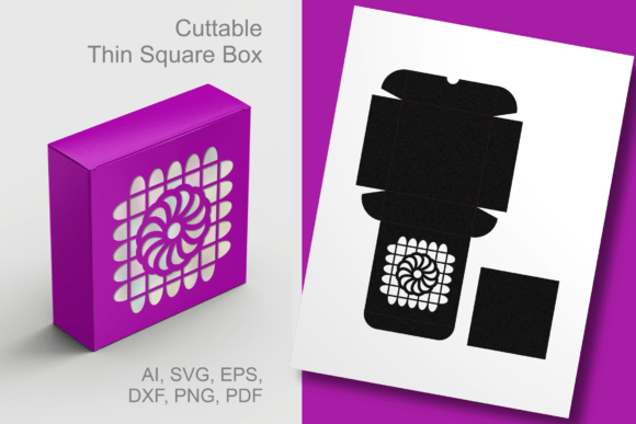 Cinco De Mayo 6 Gift Square Box Template: 3D SVG Shapes