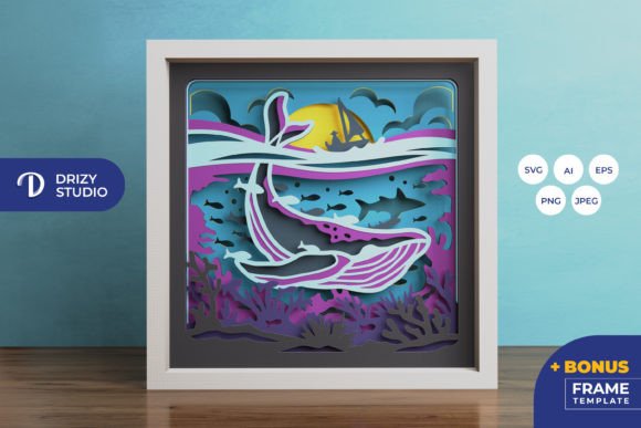 Humpback Whale in the Ocean 3D: A Designer’s Review of this 3D SVG for Shadow Boxes