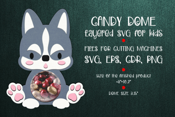 Husky Dog Candy Dome 3D SVG for Animals