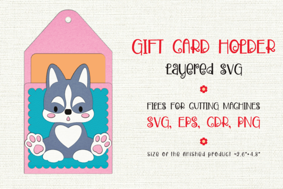 Husky Puppy 3D SVG Shapes for Gifts