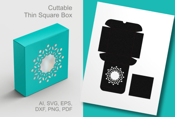 Ornamented Round Frame Thin Square Box: A 3D SVG for Shapes