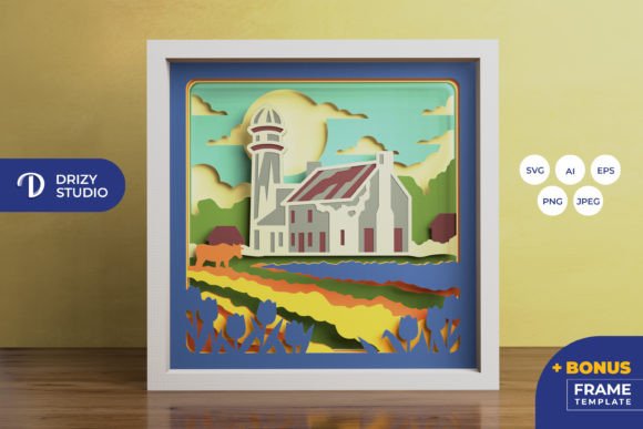 Reviewing the Old House in Tulip Garden Shadow Box