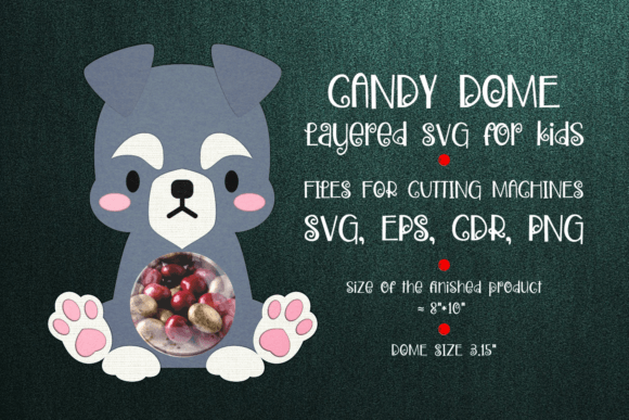 Schnauzer Dog Candy Dome: 3D SVG for Animals