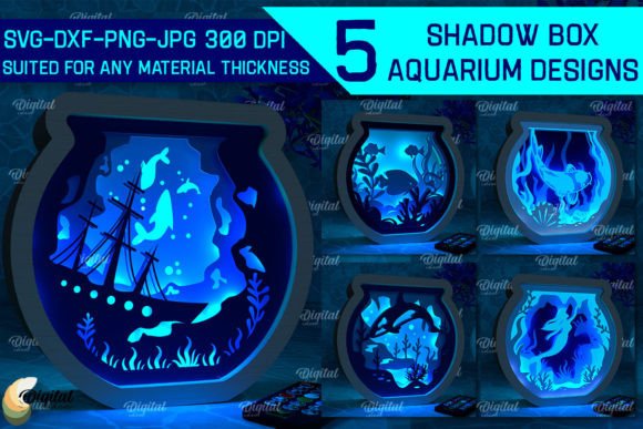 Shadow Box Aquarium 3D SVG for Shadow Boxes