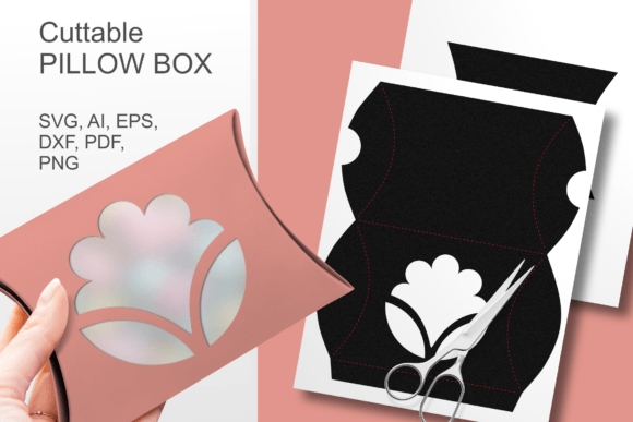 Springtime Window Pillow Box Template: 3D SVG Gift Boxes