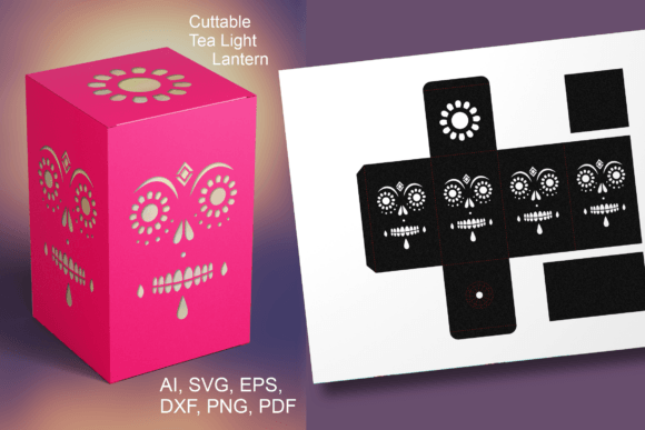 Sugar Skull Face 1 Tea Light Lantern SVG Review