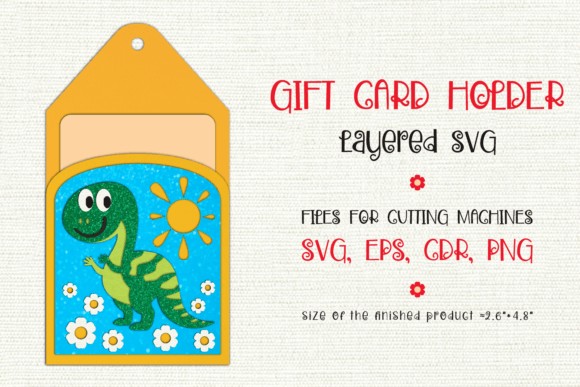 Tyrannosaurus Rex Gift Card Holder 3D SVG Animals