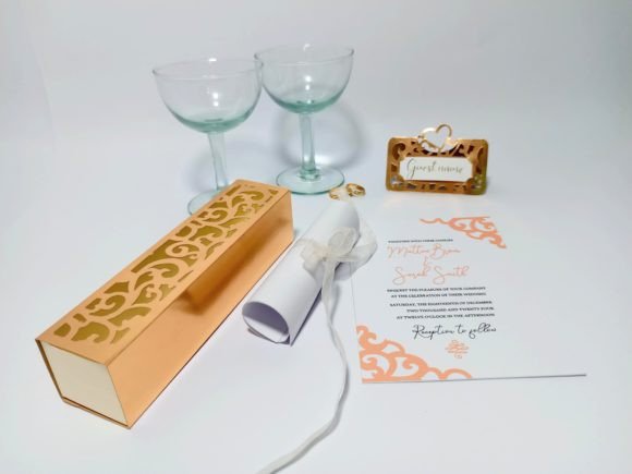 Wedding Table Box Card Set: 3D SVG for Table Decorations